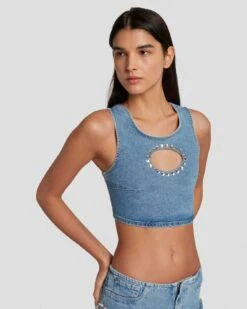 7 For All Mankind 7FAM X ADR Cropped Top In Vibe 10 7 For All Mankind 7FAM X ADR Cropped Top In Vibe -7 For All Mankind Sales 7U760120 VBE 3