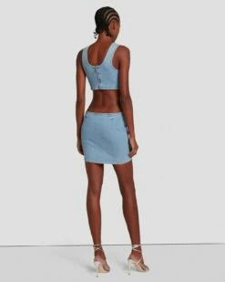 7 For All Mankind 7FAM X ADR Denim Dress In Babe -7 For All Mankind Sales 7U764120 BB1 4