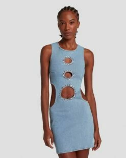 7 For All Mankind 7FAM X ADR Denim Dress In Babe -7 For All Mankind Sales 7U764120 BB1 5