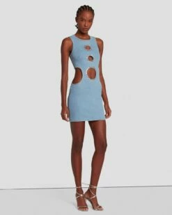 7 For All Mankind 7FAM X ADR Denim Dress In Babe -7 For All Mankind Sales 7U764120 BB1 6