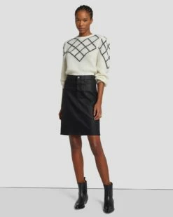 7 For All Mankind Coated Easy Pencil Skirt In Rabbit Hole -7 For All Mankind Sales 7U836830 RBD 6