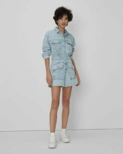 7 For All Mankind Surplus Romper In Tuberose