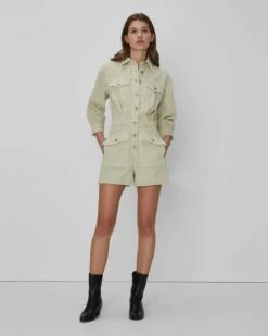 7 For All Mankind Surplus Romper In Olive -7 For All Mankind Sales 7U861795 SFO 04