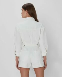 7 For All Mankind Surplus Romper In White -7 For All Mankind Sales 7U861795 WHT 03