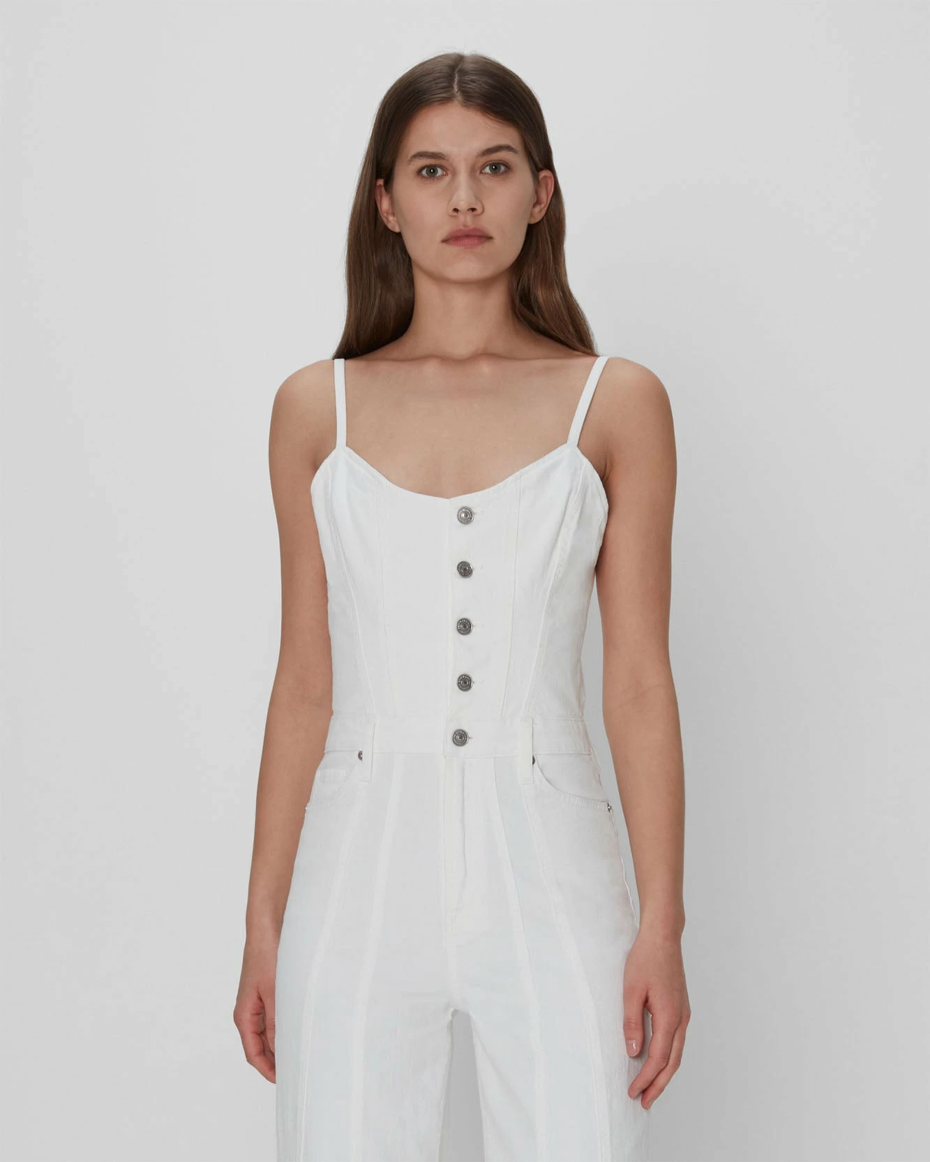 7 For All Mankind Bustier Jumpsuit In White 4 7 For All Mankind Bustier Jumpsuit In White - Image 2