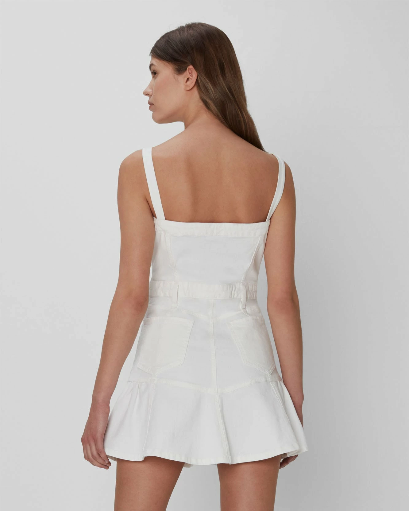 7 For All Mankind Surplus Flounce Dress In White 5 7 For All Mankind Surplus Flounce Dress In White - Image 3