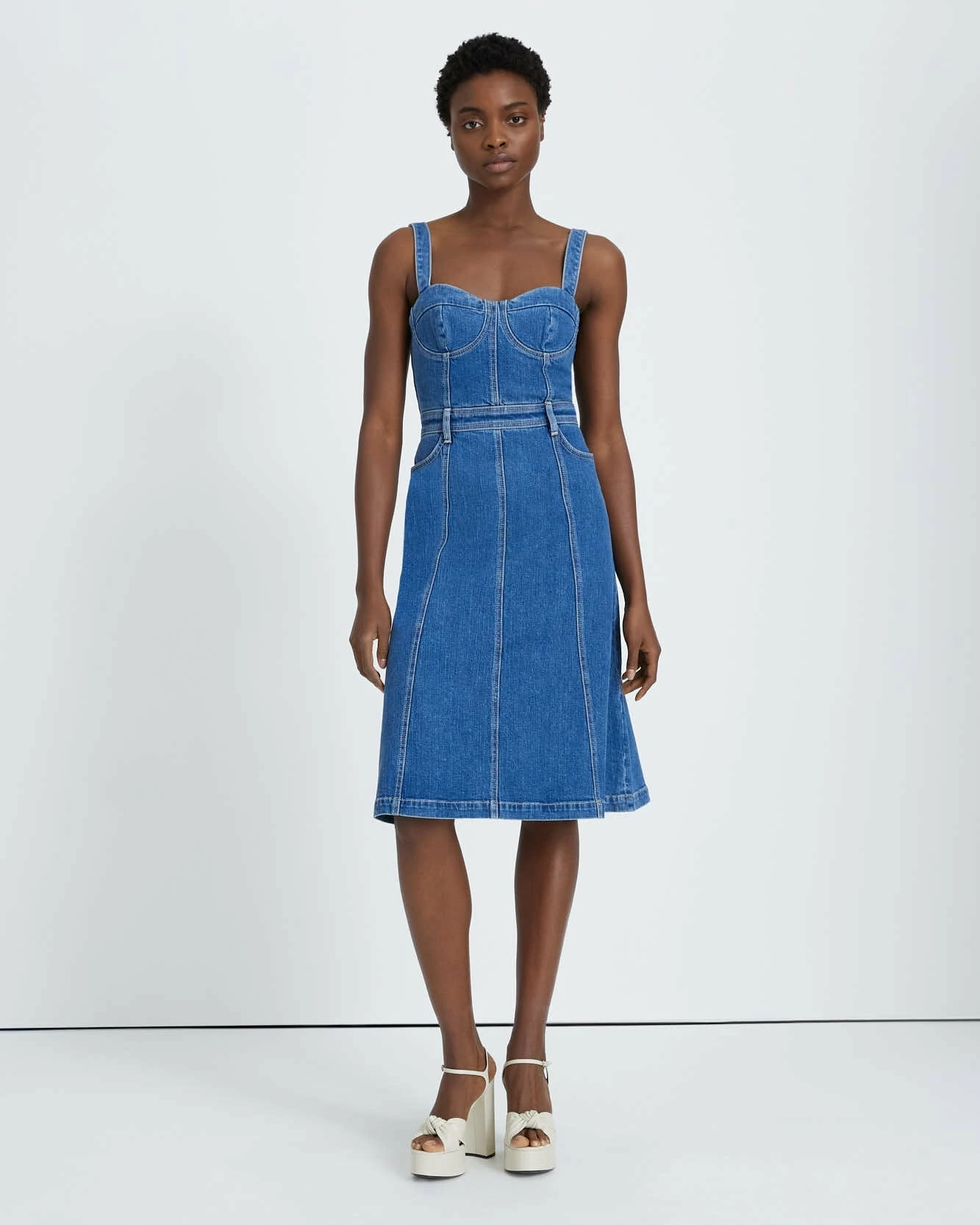 7 For All Mankind Beauty Denim Bustier Dress In Diana 3 7 For All Mankind Beauty Denim Bustier Dress In Diana