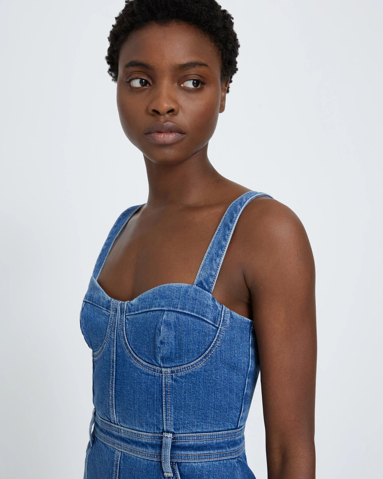 7 For All Mankind Beauty Denim Bustier Dress In Diana 5 7 For All Mankind Beauty Denim Bustier Dress In Diana - Image 3