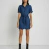 7 For All Mankind Denim Lustre Belted Shirtdress In Dark Indigo 1 7 For All Mankind Denim Lustre Belted Shirtdress In Dark Indigo -7 For All Mankind Sales 7U890561 DRI 1
