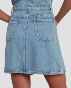 7 For All Mankind Denim Lustre Shirt Dress In Volcan Blue -7 For All Mankind Sales 7U895C86 VCB 5