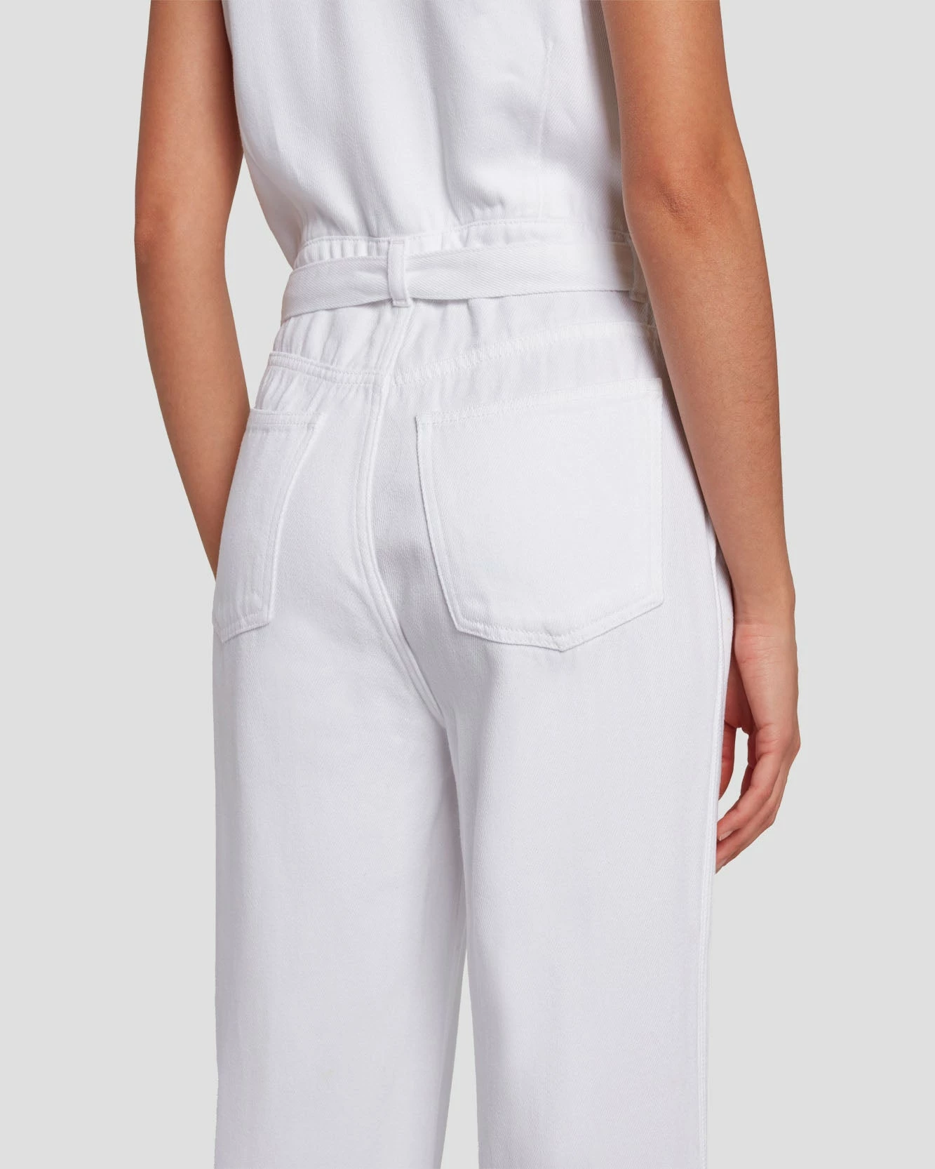 7 For All Mankind Denim Lustre Tailored Wide Leg Jumpsuit In Brilliant White 7 7 For All Mankind Denim Lustre Tailored Wide Leg Jumpsuit In Brilliant White - Image 5