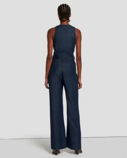 7 For All Mankind Denim Lustre Tailored Wide Leg Jumpsuit In Dark Rinse 11 7 For All Mankind Denim Lustre Tailored Wide Leg Jumpsuit In Dark Rinse -7 For All Mankind Sales 7U896C86 DR3 4