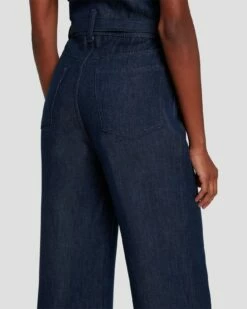 7 For All Mankind Denim Lustre Tailored Wide Leg Jumpsuit In Dark Rinse 12 7 For All Mankind Denim Lustre Tailored Wide Leg Jumpsuit In Dark Rinse -7 For All Mankind Sales 7U896C86 DR3 5