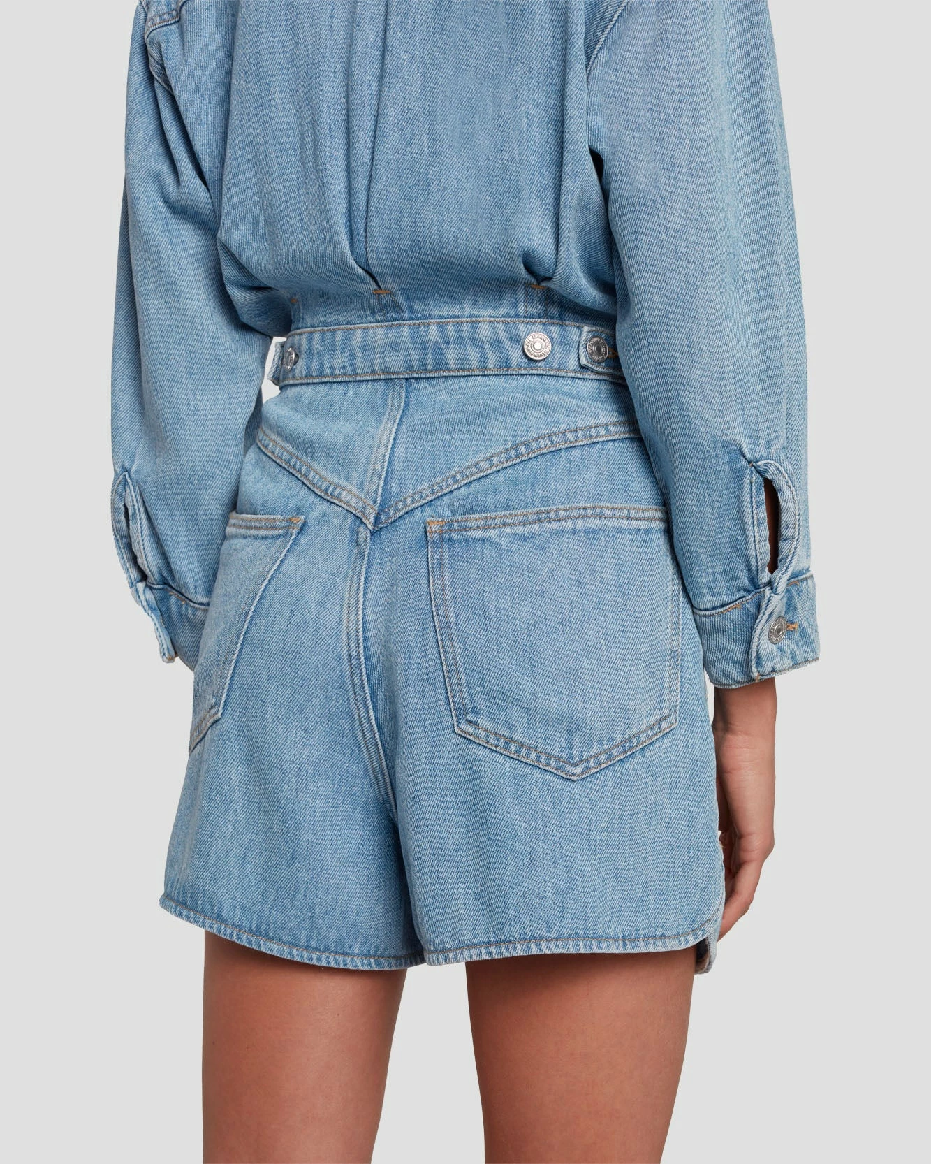 7 For All Mankind Denim Lustre Shortall In Volcan Blue 7 7 For All Mankind Denim Lustre Shortall In Volcan Blue - Image 5