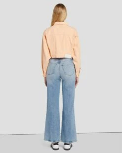 7 For All Mankind Cropped Trucker Jacket In Prairie Sunset 12 7 For All Mankind Cropped Trucker Jacket In Prairie Sunset -7 For All Mankind Sales 7U939295 PS3 0175 B