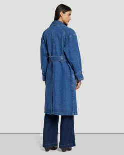 7 For All Mankind Tailored Denim Trench Coat In Calla -7 For All Mankind Sales 7U944855 LLA 4