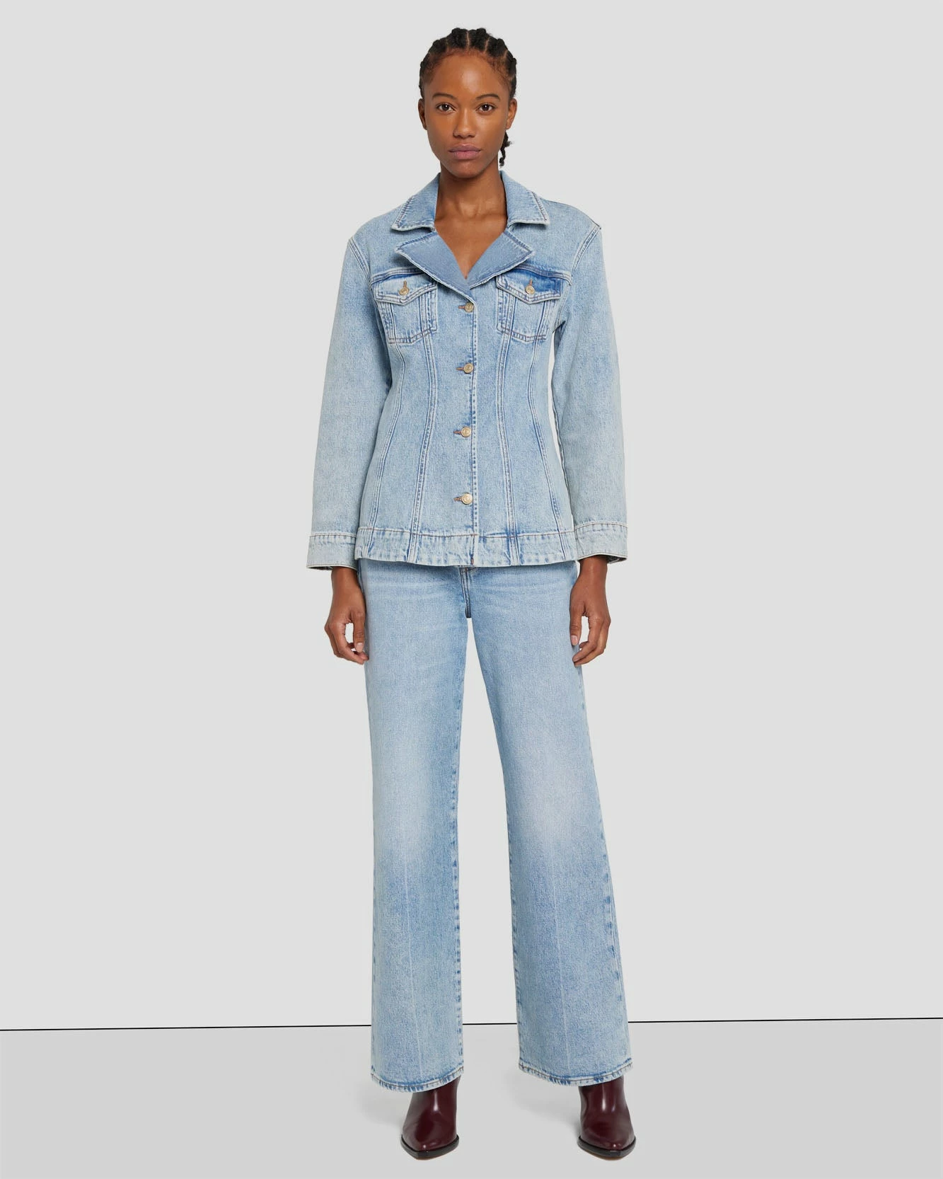 7 For All Mankind MANKIND Tailored Trucker Jacket In Ode To 5 7 For All Mankind MANKIND Tailored Trucker Jacket In Ode To - Image 3