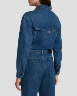 7 For All Mankind Western Denim Jumpsuit In Dolly -7 For All Mankind Sales 7U949C86 DOY 3