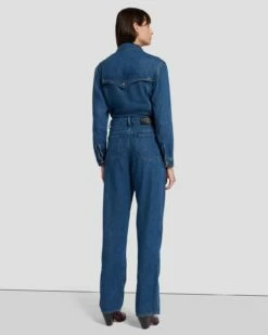 7 For All Mankind Western Denim Jumpsuit In Dolly -7 For All Mankind Sales 7U949C86 DOY 4