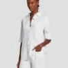 7 For All Mankind Denim Lustre Short Sleeve Shirt In Brilliant White 2 7 For All Mankind Denim Lustre Short Sleeve Shirt In Brilliant White -7 For All Mankind Sales 7U993786 BW0 1