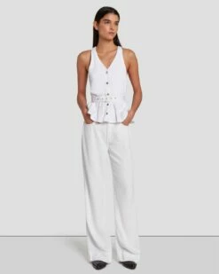 7 For All Mankind Denim Lustre Tailored Vest In Brilliant White 13 7 For All Mankind Denim Lustre Tailored Vest In Brilliant White -7 For All Mankind Sales 7U994786 BW0 6