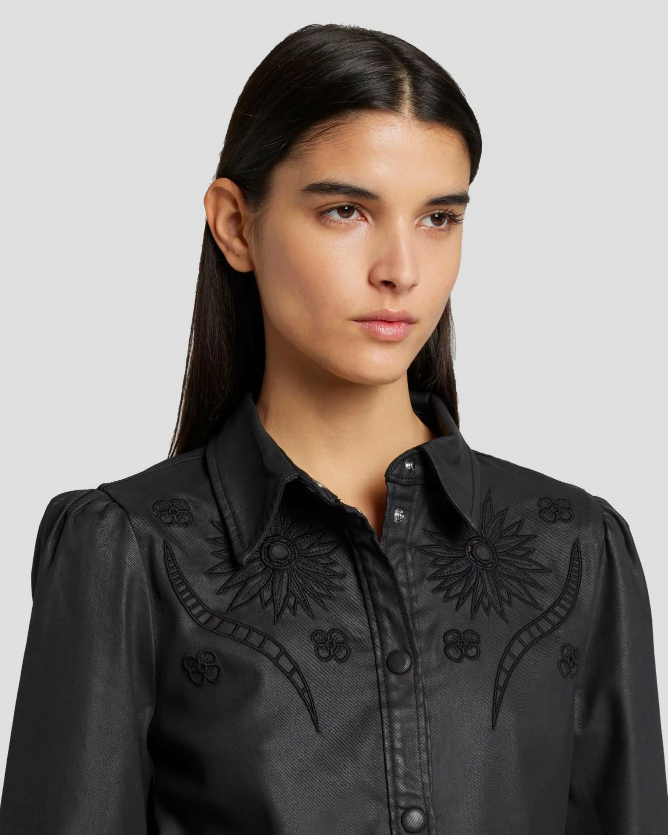 7 For All Mankind Coated Western Shirt In Rabbit Hole 4 7 For All Mankind Coated Western Shirt In Rabbit Hole - Image 2