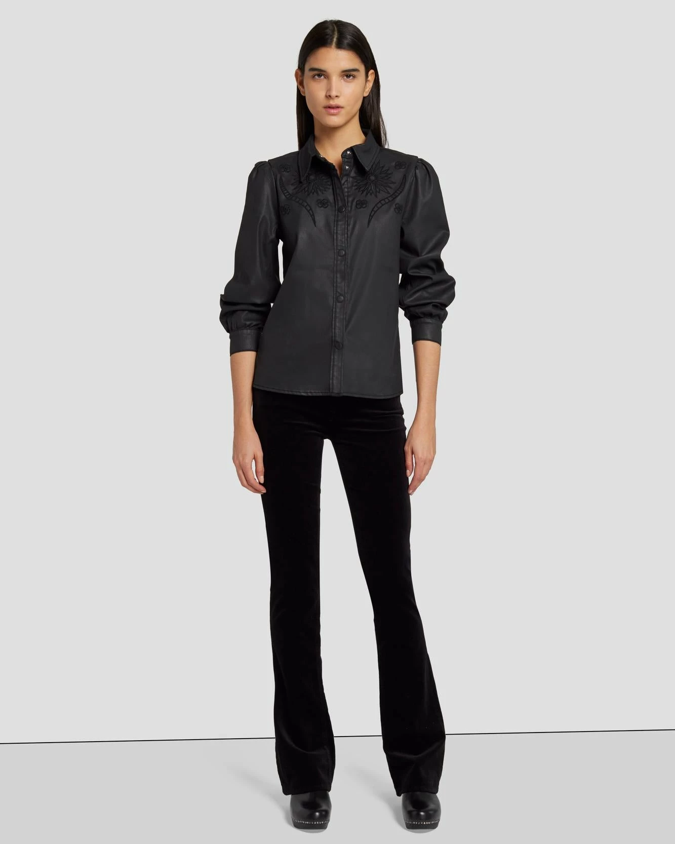 7 For All Mankind Coated Western Shirt In Rabbit Hole 5 7 For All Mankind Coated Western Shirt In Rabbit Hole - Image 3