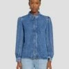 7 For All Mankind Denim Lustre Puff Sleeve Shirt In Daylily 2 7 For All Mankind Denim Lustre Puff Sleeve Shirt In Daylily -7 For All Mankind Sales 7U997C86 DLY 1