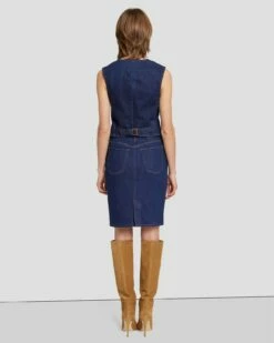 7 For All Mankind Tailored Denim Vest In Magnolia -7 For All Mankind Sales 7U998767 MAG 4