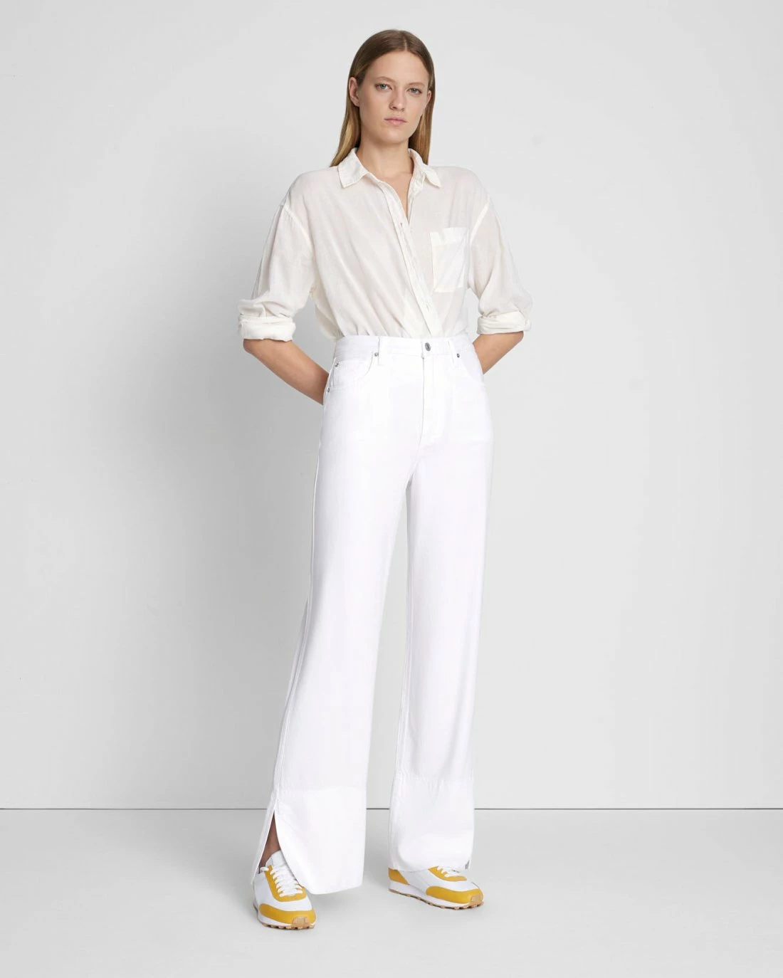 7 For All Mankind Denim Lustre Trouser In Brilliant White 3 7 For All Mankind Denim Lustre Trouser In Brilliant White