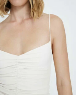 7 For All Mankind Ruched Cami In White -7 For All Mankind Sales 7n322d43 wht 3