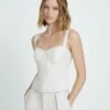 7 For All Mankind Faux Leather Bustier In Antique White -7 For All Mankind Sales 7n555c33 anw 1