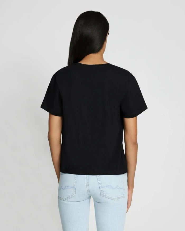 7 For All Mankind Scoop Neck Tee In Black 5 7 For All Mankind Scoop Neck Tee In Black - Image 3