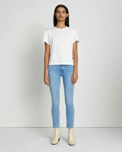 7 For All Mankind Scoop Neck Tee In White