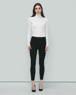 7 For All Mankind B(air) Aubrey Ankle Jean In Rinsed Black