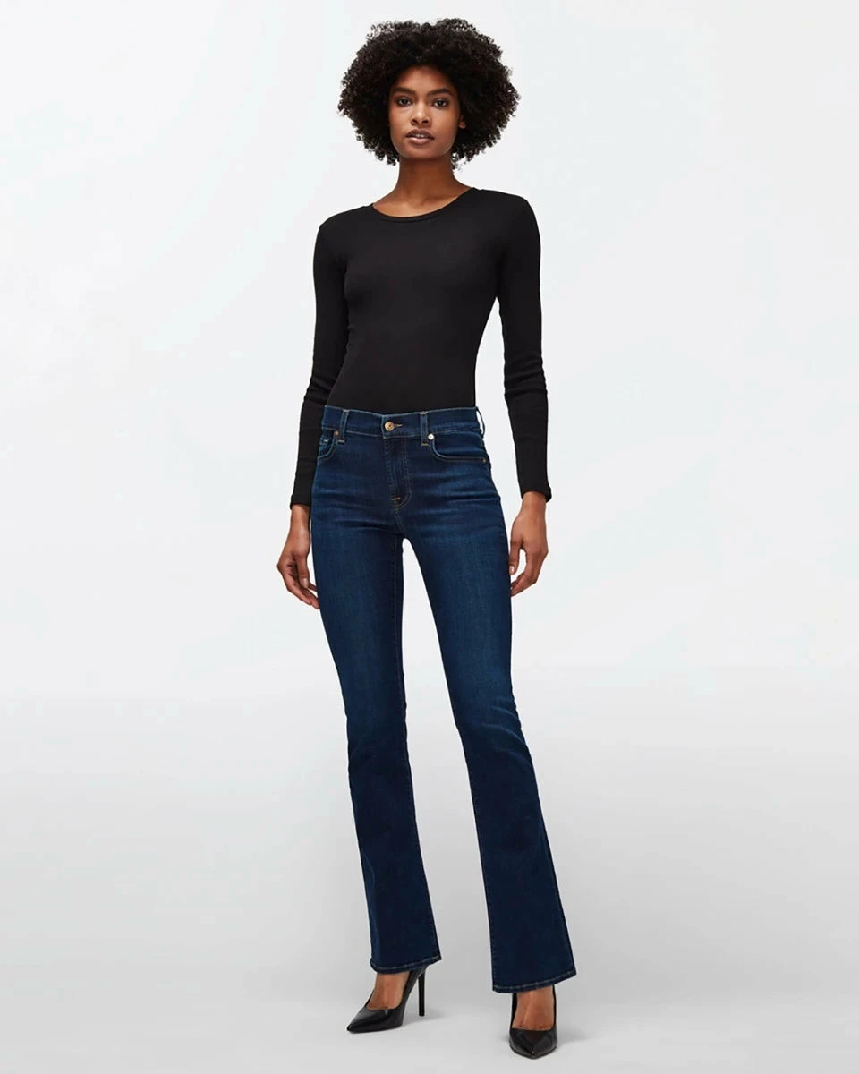 7 For All Mankind B(air) Embellished Kimmie Bootcut In Rinsed Indigo 3 7 For All Mankind B(air) Embellished Kimmie Bootcut In Rinsed Indigo