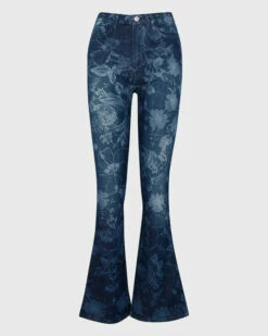 7 For All Mankind Ultra High Rise Skinny Bootcut In Fairytale Floral Indigo