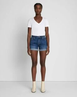 7 For All Mankind Broken Twill Mid Roll Short In Vanity