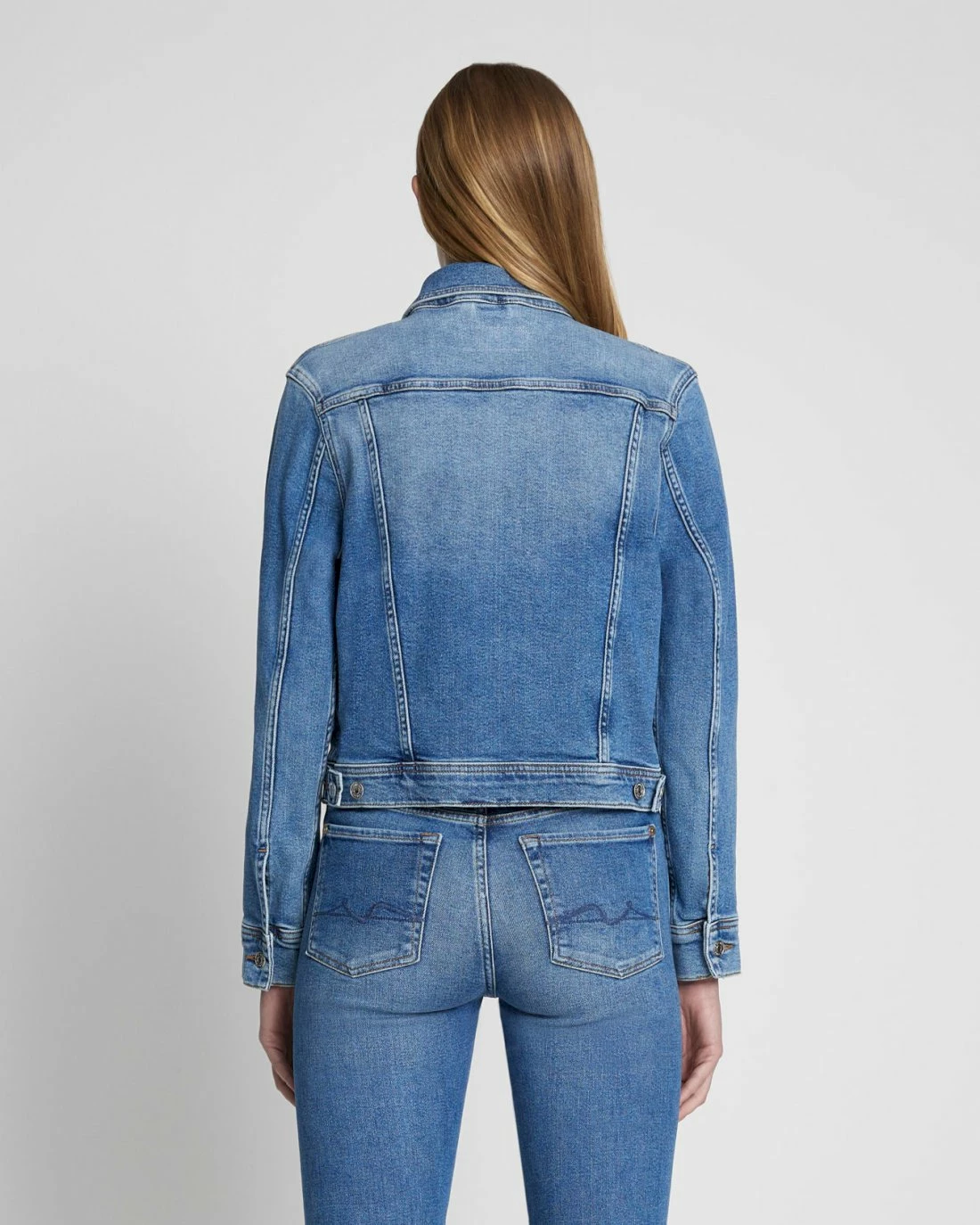 7 For All Mankind Classic Trucker Jacket In Lyme 6 7 For All Mankind Classic Trucker Jacket In Lyme - Image 4