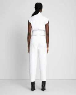 7 For All Mankind Denim Lustre Sleeveless Balloon Jumpsuit In Brilliant White -7 For All Mankind Sales 9368cfb34d11adebd400579967fb397d