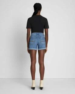 7 For All Mankind Broken Twill Mid Roll Short In Bright Light -7 For All Mankind Sales 9508ff13ad434330fcf87e04f615ed19