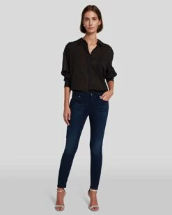 7 For All Mankind Slim Illusion Ankle Skinny In Twilight Blue