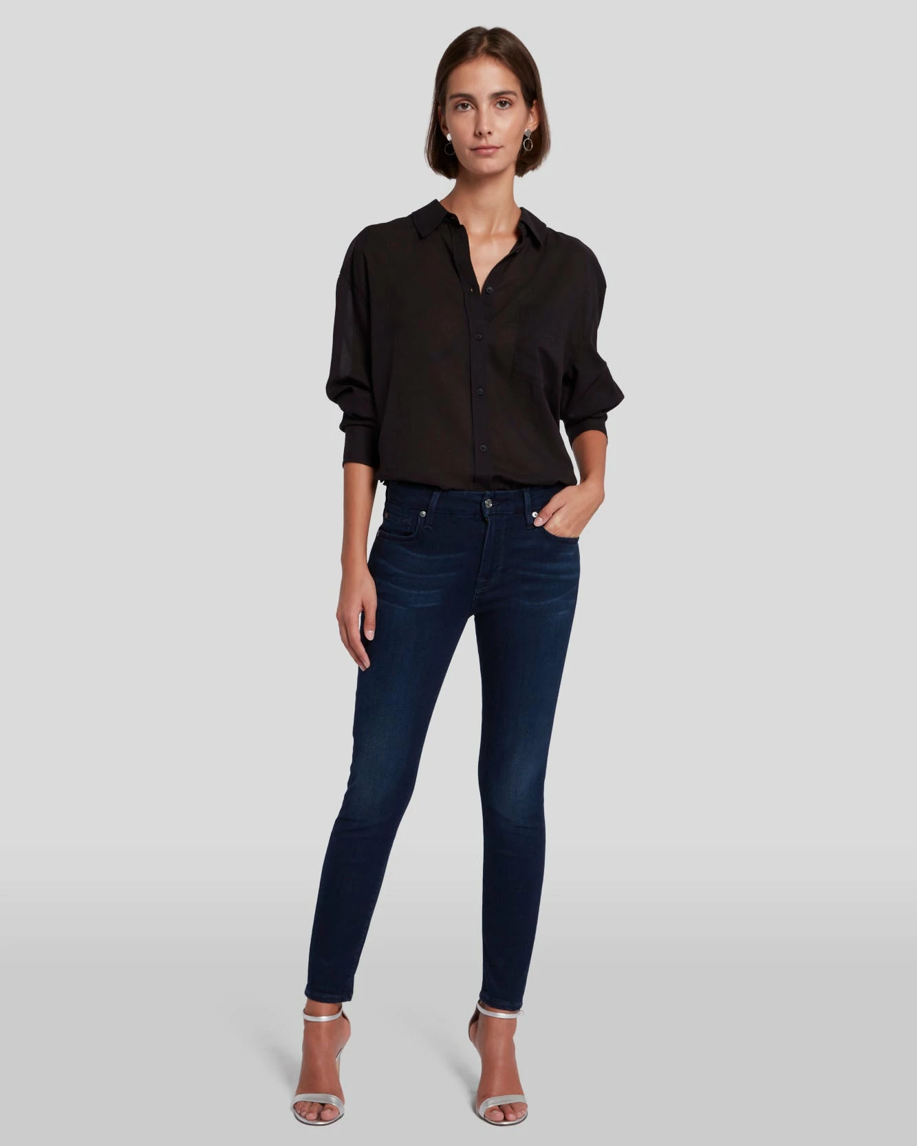 7 For All Mankind Slim Illusion Ankle Skinny In Twilight Blue 3 7 For All Mankind Slim Illusion Ankle Skinny In Twilight Blue