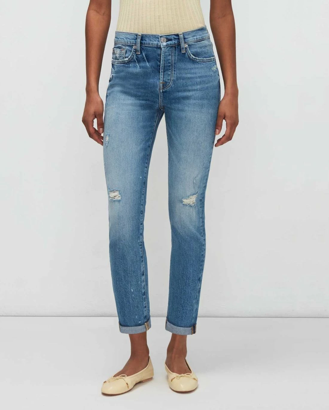 7 For All Mankind Beauty Denim Josefina In Fig Leaf 3 7 For All Mankind Beauty Denim Josefina In Fig Leaf