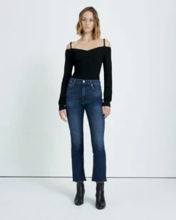 7 For All Mankind Luxe Vintage High Waist Slim Kick In Blueland