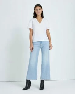 7 For All Mankind V-Neck Tee In White -7 For All Mankind Sales c9b3a30591ba735eb4417c940c92e99a