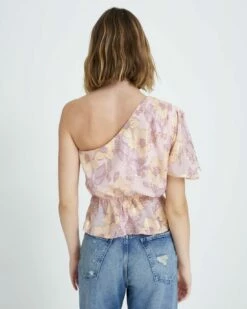 7 For All Mankind One Shoulder Silk Ruffle Blouse In Blush -7 For All Mankind Sales e9ca367d54602bbb1e901b6bf486b649