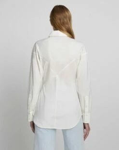 7 For All Mankind Cinched Waist Button Up Shirt In Antique White -7 For All Mankind Sales ed69b831bf6edebdd7422a7fbb879b4b