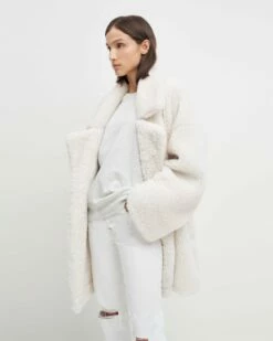 7 For All Mankind Shearling Cozy Coat In Ivory -7 For All Mankind Sales ef823a1c503fa027fa4b3b962b12d0fe
